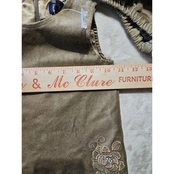 The Children's Place 24M Corduroy Dress & Bloomers Set Brown Ruffle Hem Floral - Picture 12 of 12